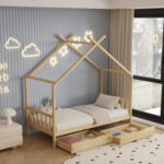 ΚΡΕΒΑΤΙ ΠΑΙΔΙΚΟ KLARICE LH10.680.01 τ.MONTESSORI-2 ΣΥΡΤΑΡΙΑ-ΞΥΛΟ ΠΕΥΚΟ ΦΥΣΙΚΟ-190x90εκ - Image 3