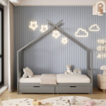 ΚΡΕΒΑΤΙ ΠΑΙΔΙΚΟ KLARICE LH10.680.05 τ.MONTESSORI-2 ΣΥΡΤΑΡΙΑ- ΞΥΛΟ ΠΕΥΚΟΥ ΓΚΡΙ-190x90εκ - Image 2