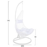 ΚΡΕΜΑΣΤΗ ΠΟΛΥΘΡΟΝΑ ΦΩΛΙΑ MILLIE LH10.5996.03 ΜΕΤΑΛΛΟ-ΣΥΝΘ.RATTAN ΛΕΥΚΟ Φ95x195Υεκ. - Image 2