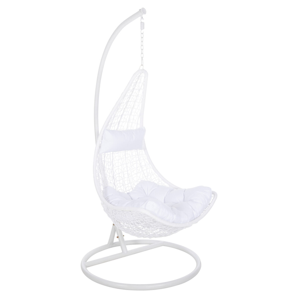 ΚΡΕΜΑΣΤΗ ΠΟΛΥΘΡΟΝΑ ΦΩΛΙΑ MILLIE LH10.5996.03 ΜΕΤΑΛΛΟ-ΣΥΝΘ.RATTAN ΛΕΥΚΟ Φ95x195Υεκ. - Image 1