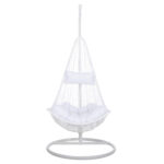 ΚΡΕΜΑΣΤΗ ΠΟΛΥΘΡΟΝΑ ΦΩΛΙΑ MILLIE LH10.5996.03 ΜΕΤΑΛΛΟ-ΣΥΝΘ.RATTAN ΛΕΥΚΟ Φ95x195Υεκ. - Image 3