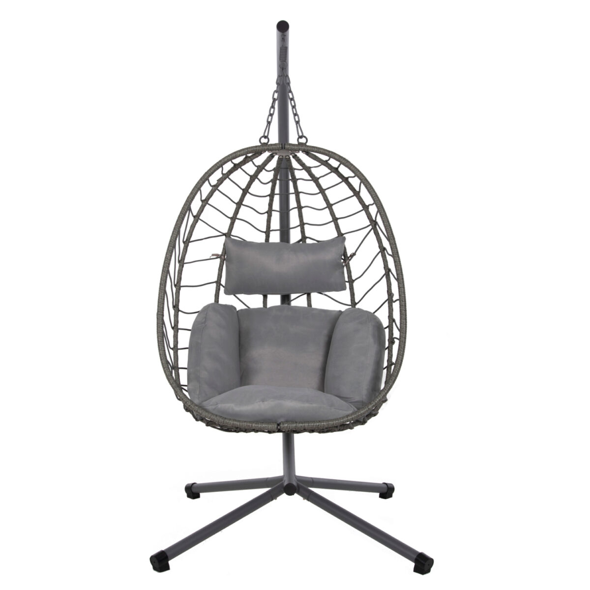 ΚΡΕΜΑΣΤΗ ΠΟΛΥΘΡΟΝΑ ΦΩΛΙΑ MILLIE LH10.5997.10 ΜΕΤΑΛΛΟ-ΣΥΝΘ.RATTAN ΓΚΡΙ 90x75x190Υεκ. - Image 3