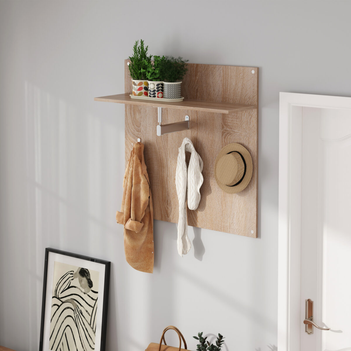 ΚΡΕΜΑΣΤΡΑ ΜΕ ΡΑΦΙ LH10.4361 ΜΕΛΑΜΙΝΗ ΣΕ ΣΟΝΑΜΑ 80x80x25(βάθος ραφιού)εκ - Image 3