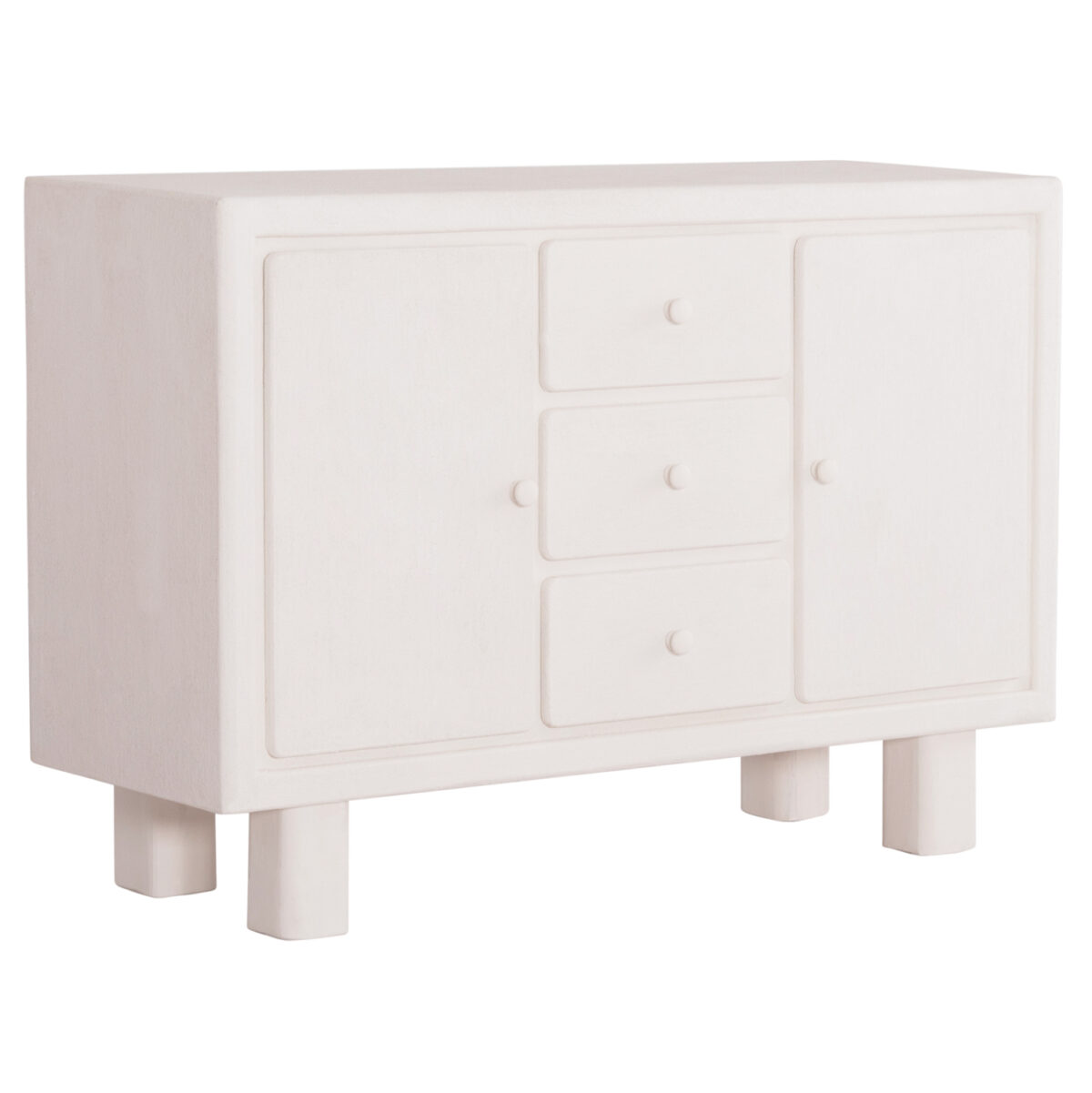 ΜΠΟΥΦΕΣ ΣΕΙΡΑ SANTORINI LH10.18048 MDF ΣΕ ΥΠΟΛΕΥΚΟ ΧΡΩΜΑ-3 ΣΥΡΤΑΡΙΑ & 2 ΠΟΡΤΕΣ 120x38x80Υεκ. - Image 1