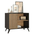 ΜΠΟΥΦΕΣ-ΚΟΝΣΟΛΑ ΜΕΛΑΜΙΝΗΣ KRUDEN LH10.9442.11 ΜΑΥΡΟ-ΦΥΣΙΚΟ 100x40x78.5Υεκ.