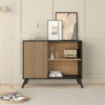 ΜΠΟΥΦΕΣ-ΚΟΝΣΟΛΑ ΜΕΛΑΜΙΝΗΣ KRUDEN LH10.9442.11 ΜΑΥΡΟ-ΦΥΣΙΚΟ 100x40x78.5Υεκ. - Image 4