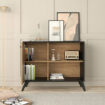 ΜΠΟΥΦΕΣ-ΚΟΝΣΟΛΑ ΜΕΛΑΜΙΝΗΣ KRUDEN LH10.9442.11 ΜΑΥΡΟ-ΦΥΣΙΚΟ 100x40x78.5Υεκ. - Image 5