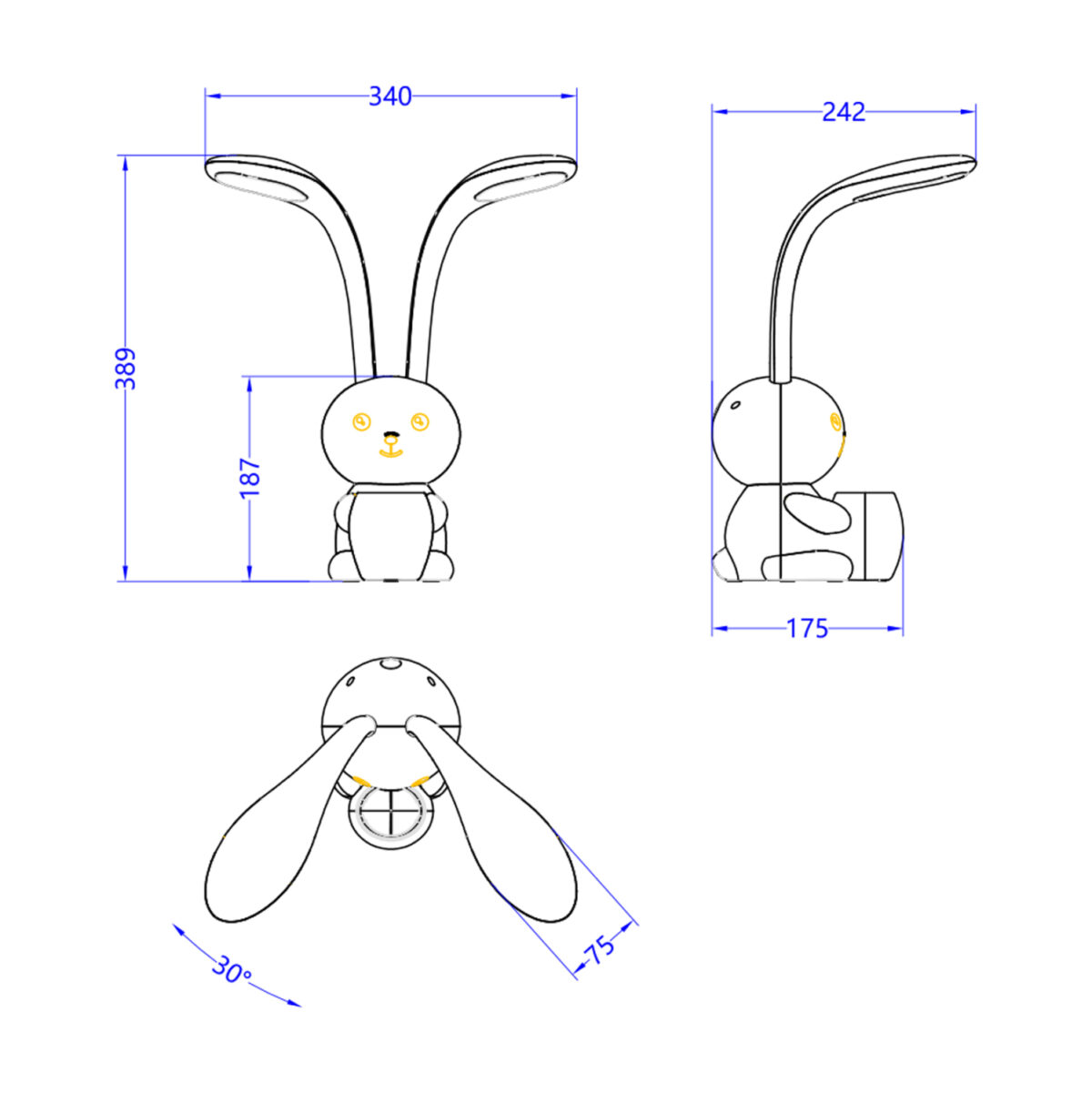ΠΑΙΔΙΚΟ ΦΩΤΙΣΤΙΚΟ ΓΡΑΦΕΙΟΥ LED BADOO LH10.4455.04 ΚΟΥΝΕΛΑΚΙ ΜΕ ΜΟΛΥΒΟΘΗΚΗ ΚΙΤΡΙΝΟ ABS - Image 2