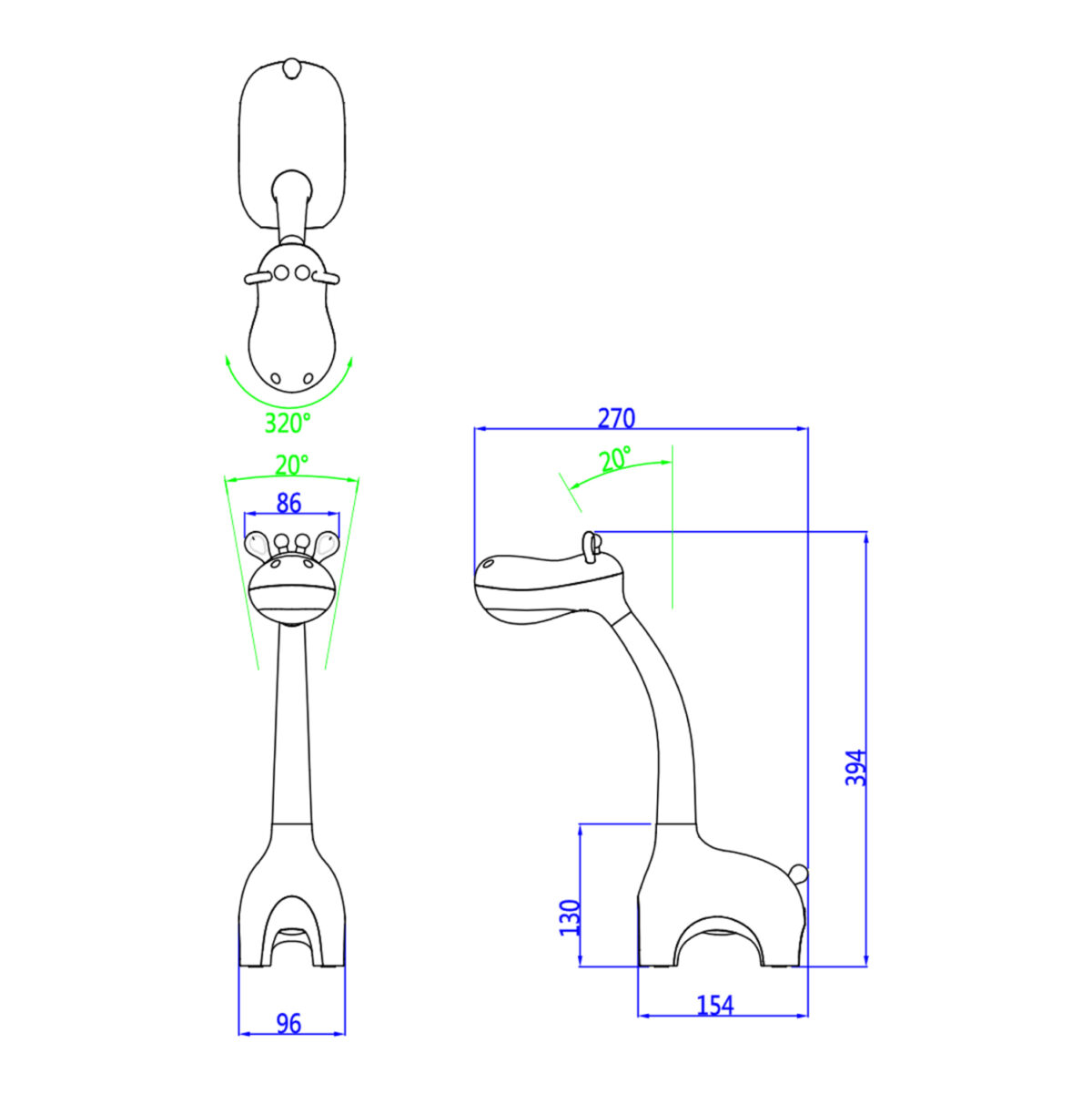 ΠΑΙΔΙΚΟ ΦΩΤΙΣΤΙΚΟ ΓΡΑΦΕΙΟΥ ΑΦΗΣ LED BADOO ΚΑΜΗΛΟΠΑΡΔΑΛΗ LH10.4450.05 ΡΟΖ ABS - Image 2