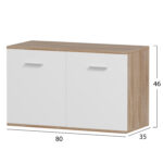 ΠΑΠΟΥΤΣΟΘΗΚΗ DIONNE LH10.4363 ΜΕΛΑΜΙΝΗ ΣΕ ΣΟΝΑΜΑ-ΛΕΥΚΟ 80x35x46Υεκ. - Image 5