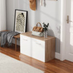 ΠΑΠΟΥΤΣΟΘΗΚΗ DIONNE LH10.4363 ΜΕΛΑΜΙΝΗ ΣΕ ΣΟΝΑΜΑ-ΛΕΥΚΟ 80x35x46Υεκ.