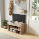 ΠΑΠΟΥΤΣΟΘΗΚΗ ΜΕ ΚΑΘΙΣΜΑ ROMIR LH10.2477.01 ΜΕΛΑΜΙΝΗ ΣΕ ΣΟΝΑΜΑ-ΚΑΘΙΣΜΑ ΚΑΦΕ 60x30x44Υ - Image 2