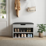 ΠΑΠΟΥΤΣΟΘΗΚΗ ΜΕ ΚΑΘΙΣΜΑ ROMIR LH10.2477.05 ΜΕΛΑΜΙΝΗ ΓΚΡΙ-ΚΑΘΙΣΜΑ PU ΑΝΘΡΑΚΙ 60x30x44Υ - Image 3