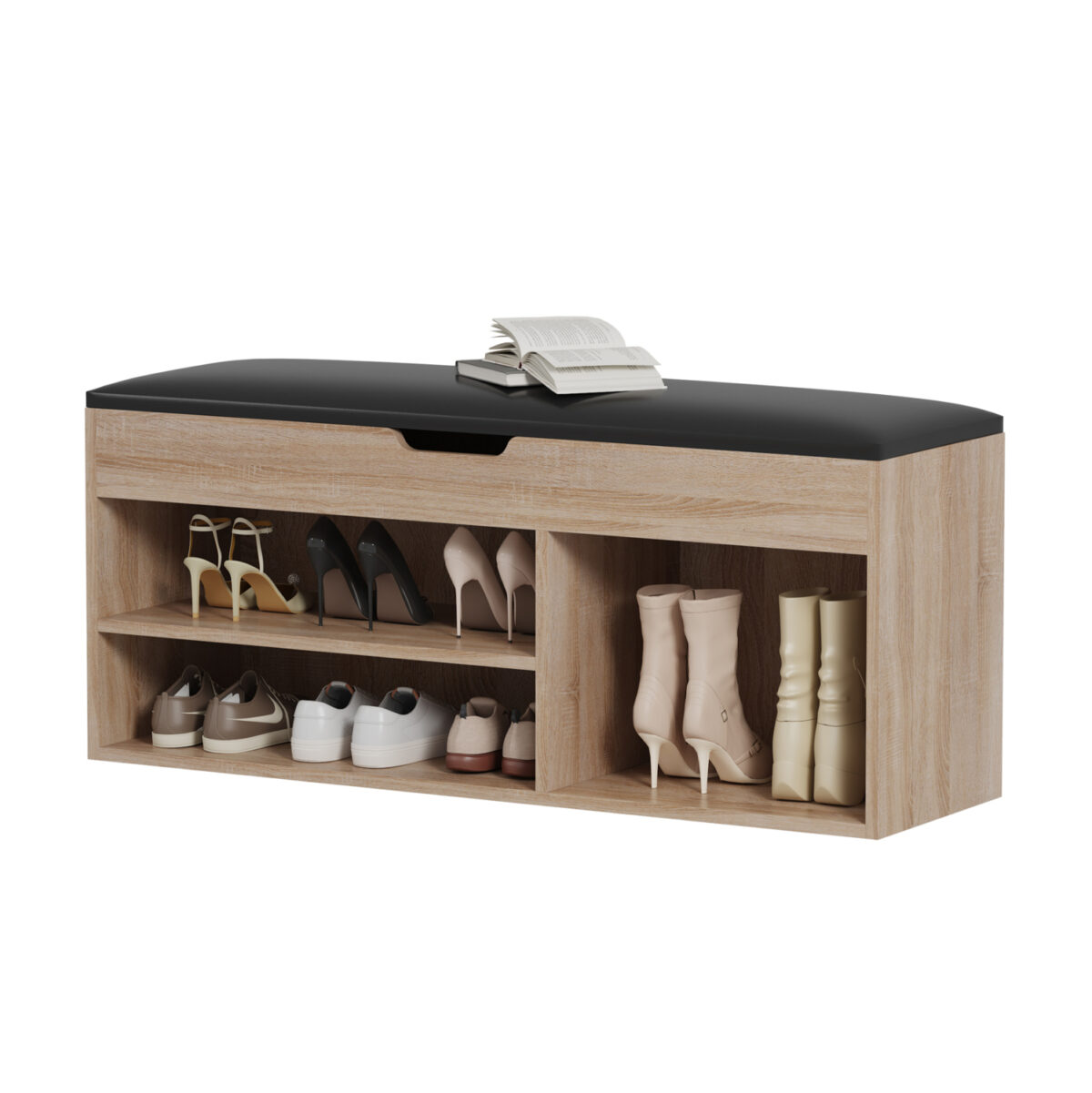 ΠΑΠΟΥΤΣΟΘΗΚΗ ΜΕ ΚΑΘΙΣΜΑ ROMIR LH10.2478.01 ΜΕΛΑΜΙΝΗ ΣΟΝΑΜΑ-ΚΑΘΙΣΜΑ PU ΚΑΦΕ 100x30x44Υ - Image 4