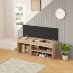 ΠΑΠΟΥΤΣΟΘΗΚΗ ΜΕ ΚΑΘΙΣΜΑ ROMIR LH10.2478.01 ΜΕΛΑΜΙΝΗ ΣΟΝΑΜΑ-ΚΑΘΙΣΜΑ PU ΚΑΦΕ 100x30x44Υ - Image 2