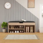 ΠΑΠΟΥΤΣΟΘΗΚΗ ΜΕ ΚΑΘΙΣΜΑ ROMIR LH10.2478.01 ΜΕΛΑΜΙΝΗ ΣΟΝΑΜΑ-ΚΑΘΙΣΜΑ PU ΚΑΦΕ 100x30x44Υ - Image 3