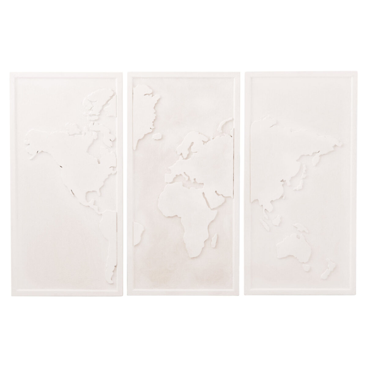 ΠΙΝΑΚΑΣ 3-ΠΤΥΧΟΣ WORLD MAP SANTORINI LH10.4504 MDF ΣΕ ΥΠΟΛΕΥΚΟ ΧΡΩΜΑ 180x4(πάχος)x120Υεκ. - Image 1