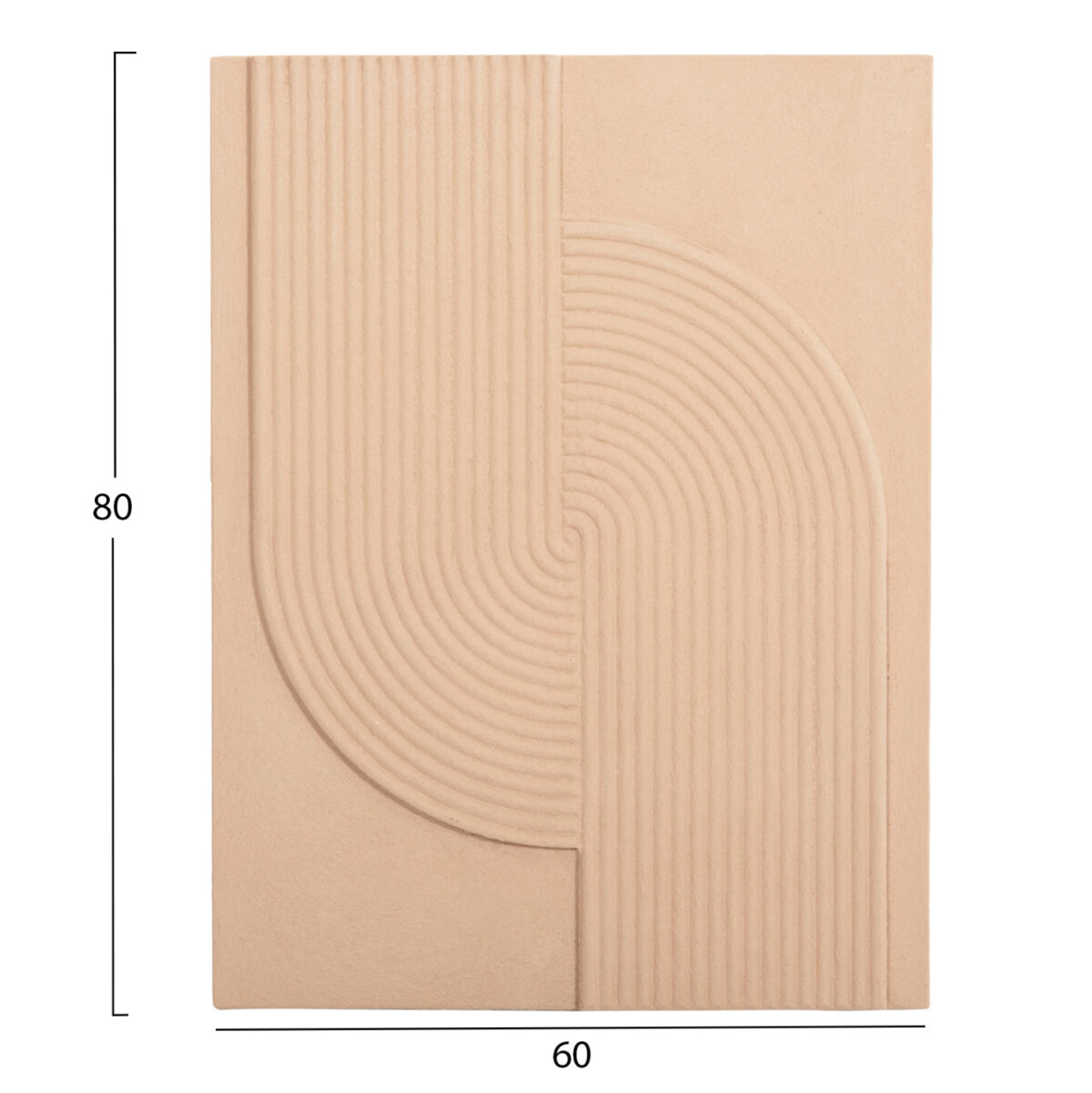 ΠΙΝΑΚΑΣ ΟΡΘΟΓΩΝΙΟΣ ΣΕΙΡΑ SANTORINI LH10.4521 MDF ΣΕ ΜΠΕΖ ΧΡΩΜΑ 60x4(πάχος)x80Υεκ. - Image 2