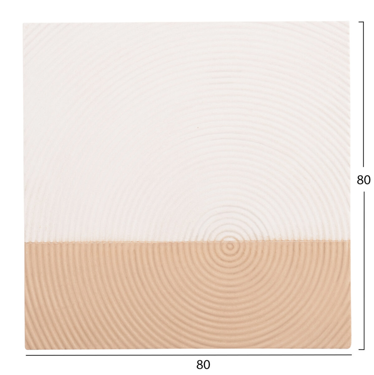 ΠΙΝΑΚΑΣ ΤΕΤΡΑΓΩΝΟΣ ΣΕΙΡΑ SANTORINI LH10.4519 MDF ΣΕ ΥΠΟΛΕΥΚΟ-ΚΑΦΕ ΧΡΩΜΑ 80x4(πάχος)x80Υεκ. - Image 2