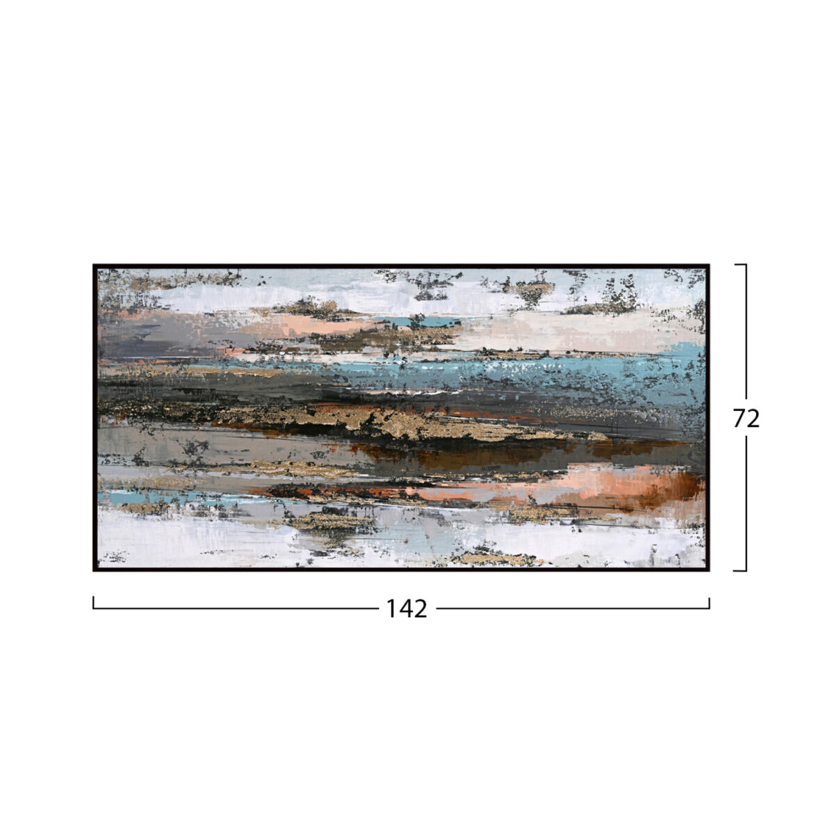 ΠΙΝΑΚΑΣ ΤΟΙΧΟΥ SEDIMENT LH10.4575.02 ΜΕ ΚΟΡΝΙΖΑ ΜΑΥΡΗ-ΚΑΜΒΑΣ 142x4.5x72Υεκ - Image 2
