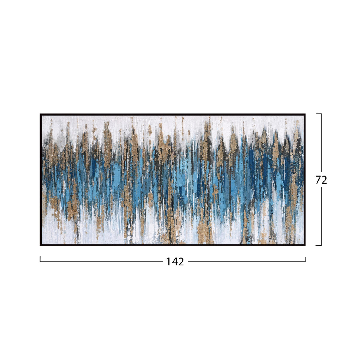ΠΙΝΑΚΑΣ ΤΟΙΧΟΥ SEDIMENT (ΜΠΛΕ) LH10.4574.02 ΜΕ ΚΟΡΝΙΖΑ ΜΑΥΡΗ-ΚΑΜΒΑΣ 142x4.5x72Υεκ - Image 2