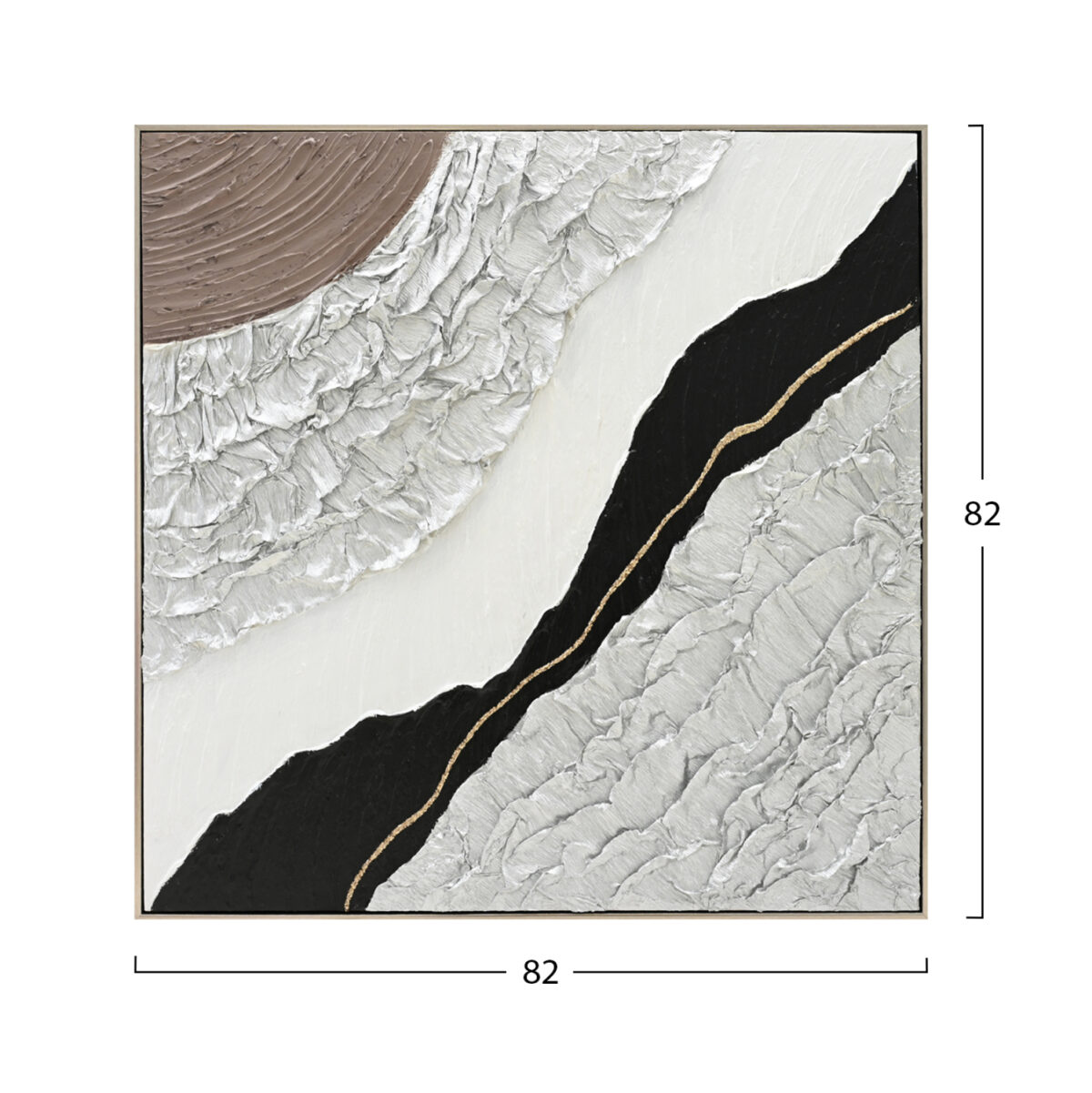 ΠΙΝΑΚΑΣ ΤΟΙΧΟΥ ABSTRACT (ΤΕΤΡΑΓΩΝΟΣ) LH10.4553.01 ΜΕ ΚΟΡΝΙΖΑ ΜΠΕΖ-ΚΑΜΒΑΣ 82x4.5x82Υεκ - Image 2