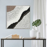 ΠΙΝΑΚΑΣ ΤΟΙΧΟΥ ABSTRACT (ΤΕΤΡΑΓΩΝΟΣ) LH10.4553.01 ΜΕ ΚΟΡΝΙΖΑ ΜΠΕΖ-ΚΑΜΒΑΣ 82x4.5x82Υεκ - Image 3