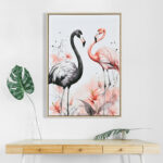 ΠΙΝΑΚΑΣ TOIXOY FLAMINGOS LH10.4562 ΜΕ ΚΟΡΝΙΖΑ ΜΠΕΖ-ΚΑΜΒΑΣ ΕΚΤΥΠΩΣΗ 52,5x2,8x72,5Υεκ. - Image 3