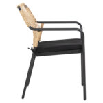 ΠΟΛΥΘΡΟΝΑ ΑΛΟΥΜΙΝΙΟΥ TROTTER LH10.5865.11 ΣΚΟΥΡΟΣ ΓΚΡΙ ΣΚΕΛΕΤΟΣ ΜΕ WICKER ΜΠΕΖ & ΜΑΥΡΟ ΜΑΞΙΛΑΡΙ - Image 4