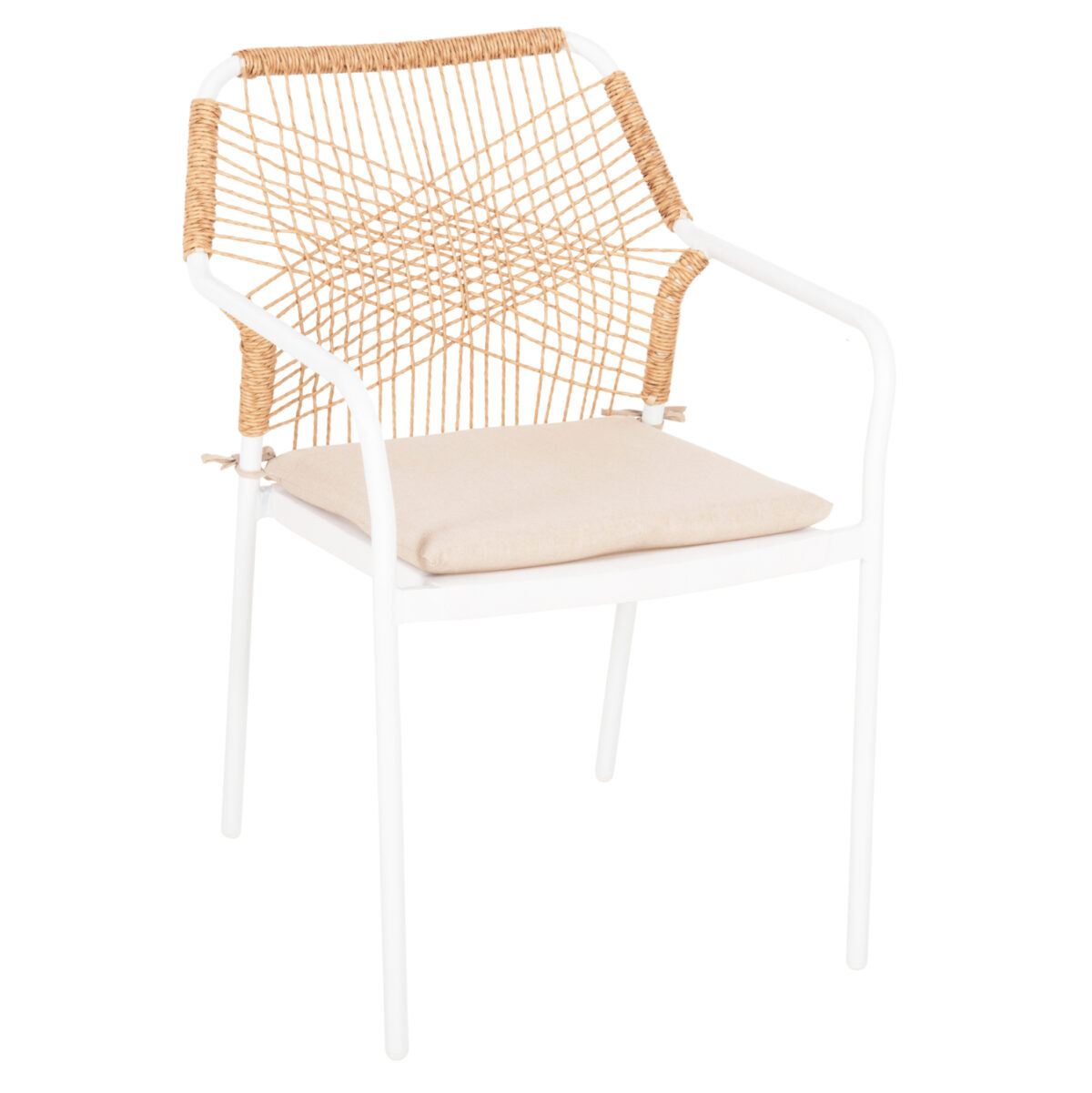 ΠΟΛΥΘΡΟΝΑ ΑΛΟΥΜΙΝΙΟΥ TROTTER LH10.5865.12 ΛΕΥΚΟΣ ΣΚΕΛΕΤΟΣ ΜΕ WICKER ΜΠΕΖ & ΕΚΡΟΥ ΜΑΞΙΛΑΡΙ - Image 1