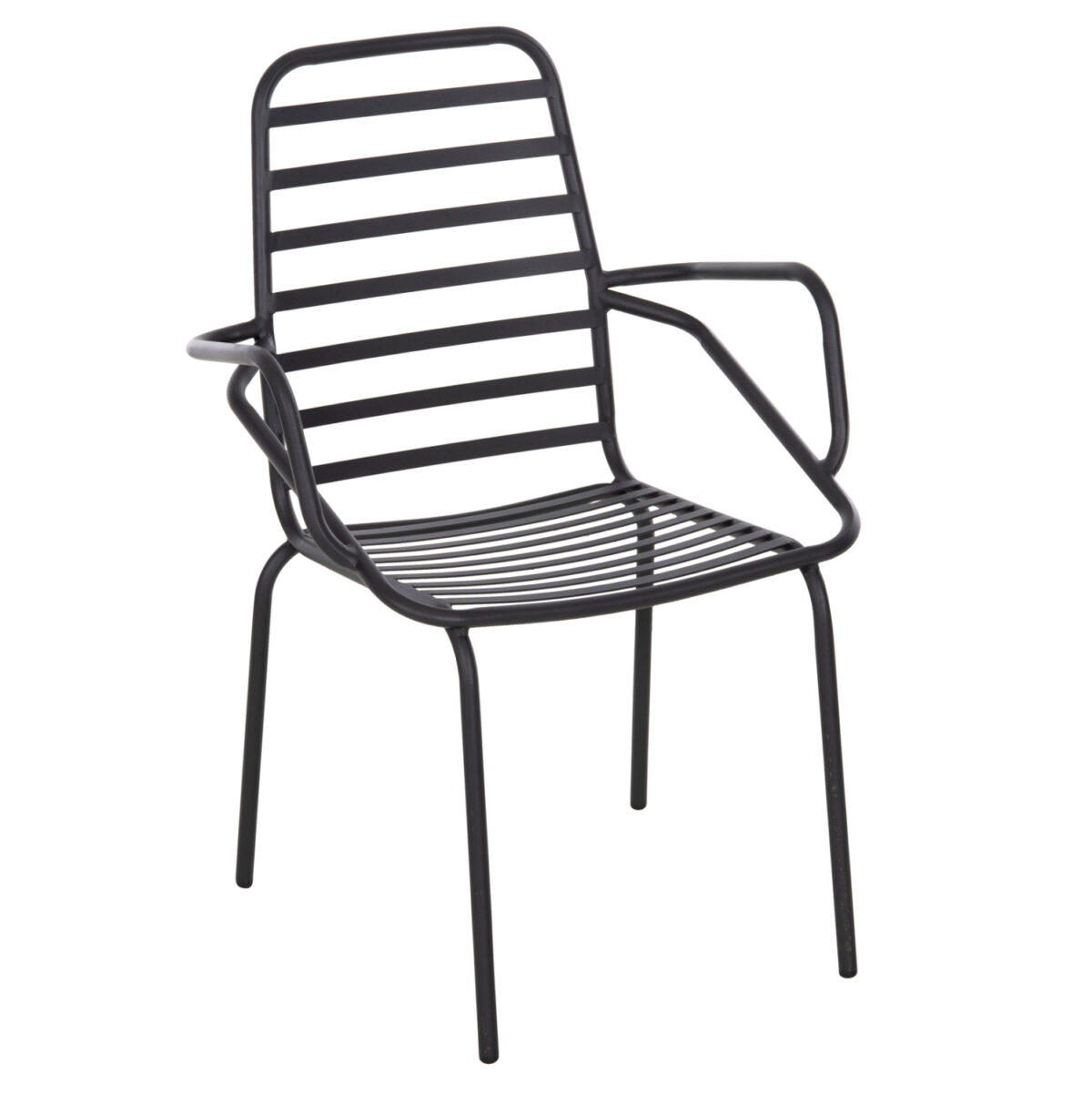 polythrona-exchoroy-fb96045-metalliki-ma ΠΟΛΥΘΡΟΝΑ ΕΞ.ΧΩΡΟΥ FREE LH10.6045 ΜΕΤΑΛΛΙΚΗ ΜΑΥΡΗ 61x53x87Yεκ. - Image 1