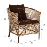 ΠΟΛΥΘΡΟΝΑ ΕΞΩΤ.ΧΩΡΟΥ LH10.6111 SILMAR-RATTAN ΚΑΦΕ ΚΑΙ ΦΥΣΙΚΟ-ΜΑΞΙΛΑΡΙΑ ΚΑΦΕ 82x76x85Υεκ - Image 2