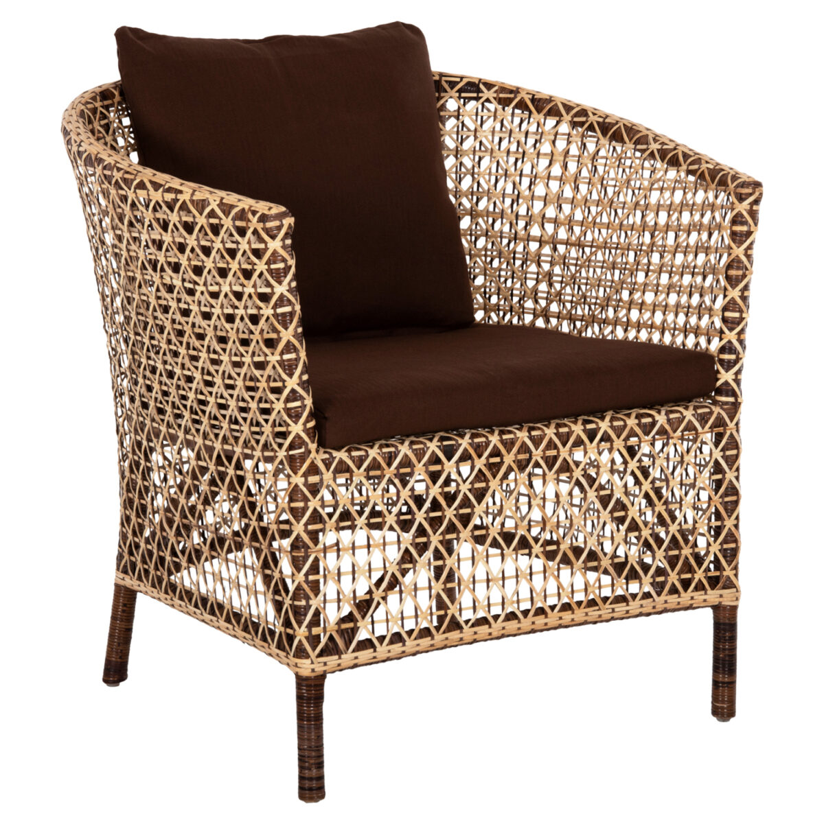 polythrona-exotchoroy-fb96111-rattan-kaf ΠΟΛΥΘΡΟΝΑ ΕΞΩΤ.ΧΩΡΟΥ LH10.6111 SILMAR-RATTAN ΚΑΦΕ ΚΑΙ ΦΥΣΙΚΟ-ΜΑΞΙΛΑΡΙΑ ΚΑΦΕ 82x76x85Υεκ - Image 1