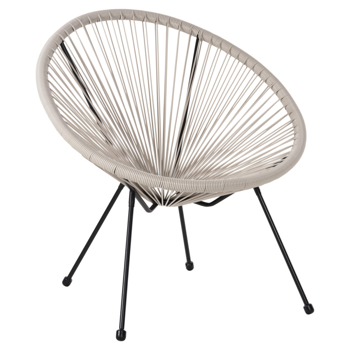 ΠΟΛΥΘΡΟΝΑ LH10.5872.03 ΤΥΠΟΥ ΦΩΛΙΑ ΜΕΤΑΛ. ACAPULCO ΜΑΥΡΗ-ΕΚΡΟΥ ΣΥΝΘ. RATTAN 71x72x80Υεκ - Image 1