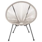 ΠΟΛΥΘΡΟΝΑ LH10.5872.03 ΤΥΠΟΥ ΦΩΛΙΑ ΜΕΤΑΛ. ACAPULCO ΜΑΥΡΗ-ΕΚΡΟΥ ΣΥΝΘ. RATTAN 71x72x80Υεκ - Image 3