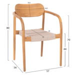 ΠΟΛΥΘΡΟΝΑ OSLO LH10.9636.07 ΞΥΛΟ TEAK ΦΥΣΙΚΟ & ΜΠΕΖ ΣΧΟΙΝΙ 55x54x80Yεκ. - Image 2