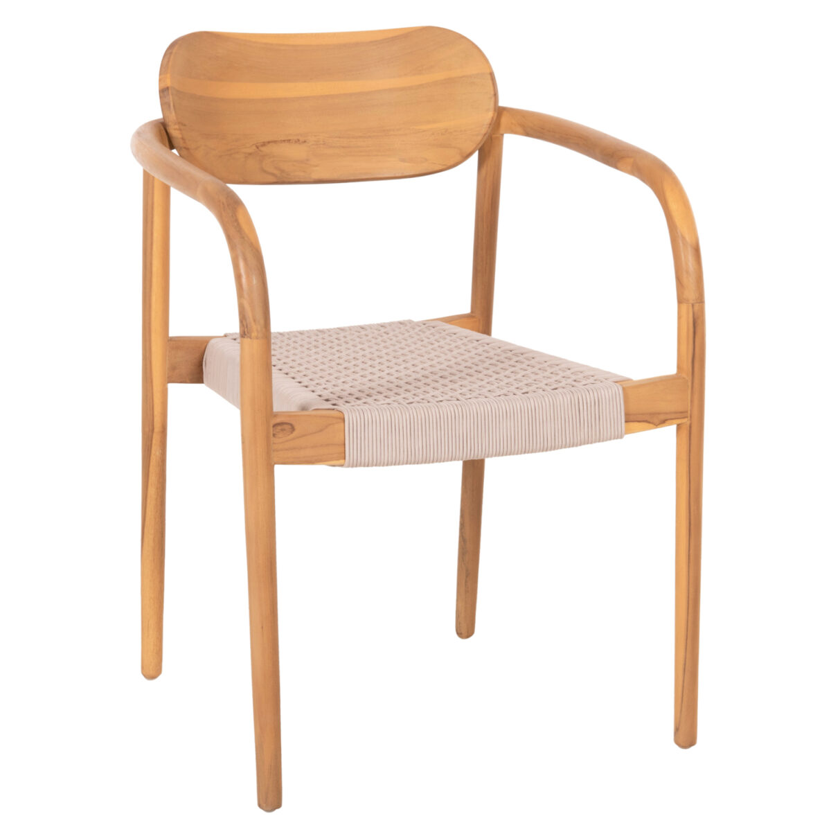polythrona-fb9963607-xylo-teak-fysiko-mp ΠΟΛΥΘΡΟΝΑ OSLO LH10.9636.07 ΞΥΛΟ TEAK ΦΥΣΙΚΟ & ΜΠΕΖ ΣΧΟΙΝΙ 55x54x80Yεκ. - Image 1