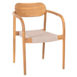 ΠΟΛΥΘΡΟΝΑ OSLO LH10.9636.07 ΞΥΛΟ TEAK ΦΥΣΙΚΟ & ΜΠΕΖ ΣΧΟΙΝΙ 55x54x80Yεκ.