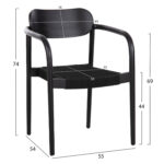 ΠΟΛΥΘΡΟΝΑ OSLO LH10.9636.12 ΞΥΛΟ TEAK ΜΑΥΡΟ & ΜΑΥΡΟ ΣΧΟΙΝΙ 55x54x80Yεκ. - Image 2