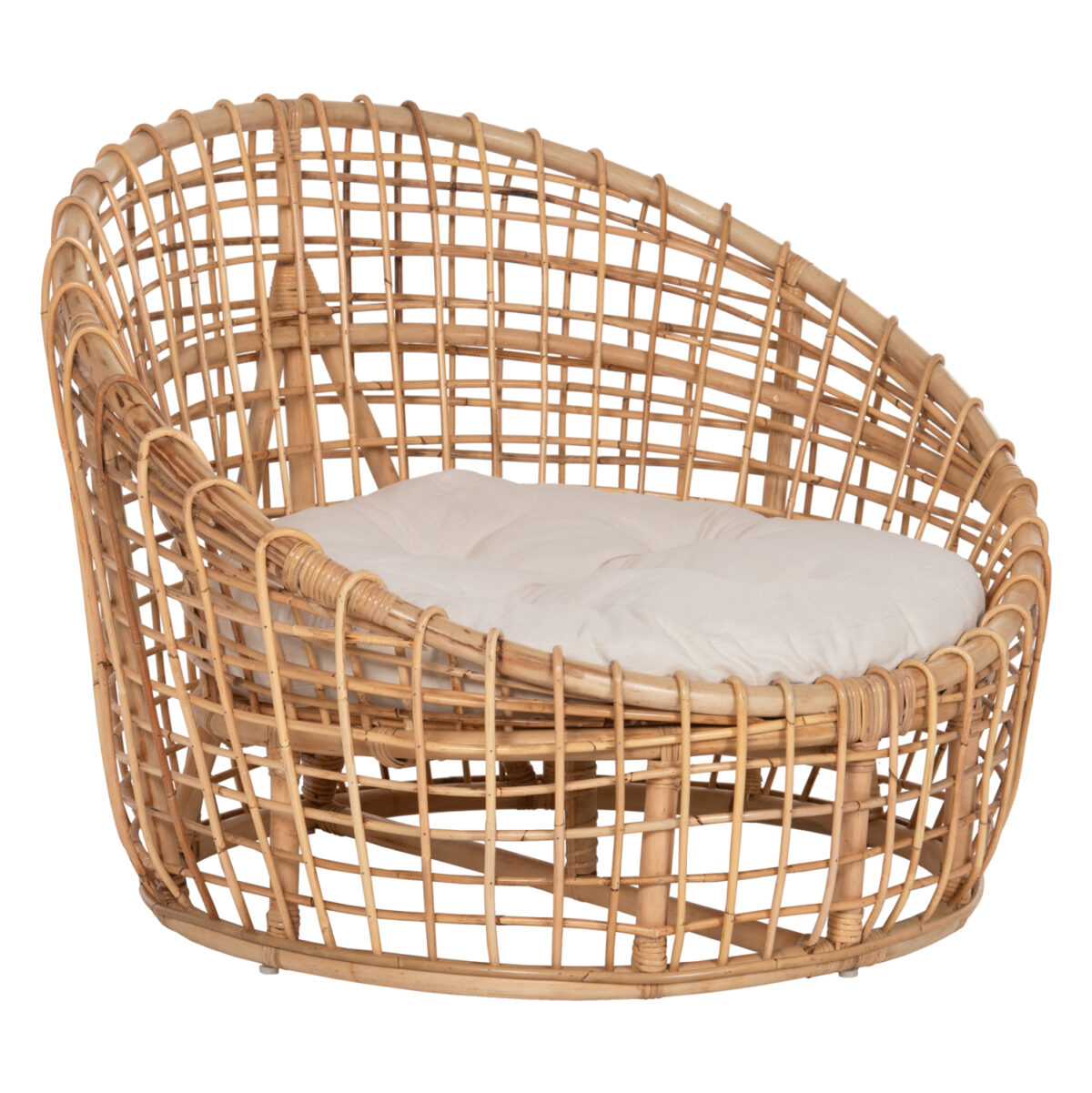 ΠΟΛΥΘΡΟΝΑ ENTO LH10.9814 RATTAN ΣΕ ΦΥΣΙΚΟ-ΜΠΕΖ ΜΑΞΙΛΑΡΙ 85x75x67Yεκ. - Image 1