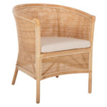 ΠΟΛΥΘΡΟΝΑ APRON LH10.9818 RATTAN ΠΛΕΚΤΟ ΣΕ ΦΥΣΙΚΟ-ΛΕΥΚΟ ΜΑΞΙΛΑΡΙ 75x70x85Υεκ.