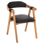 ΠΟΛΥΘΡΟΝΑ RIMINI LH10.9867.02 ΞΥΛΟ TEAK ΦΥΣΙΚΟ-ΜΑΥΡΟ ΣΧΟΙΝΙ & PU ΚΑΘΙΣΜΑ 60x61x76Υεκ.