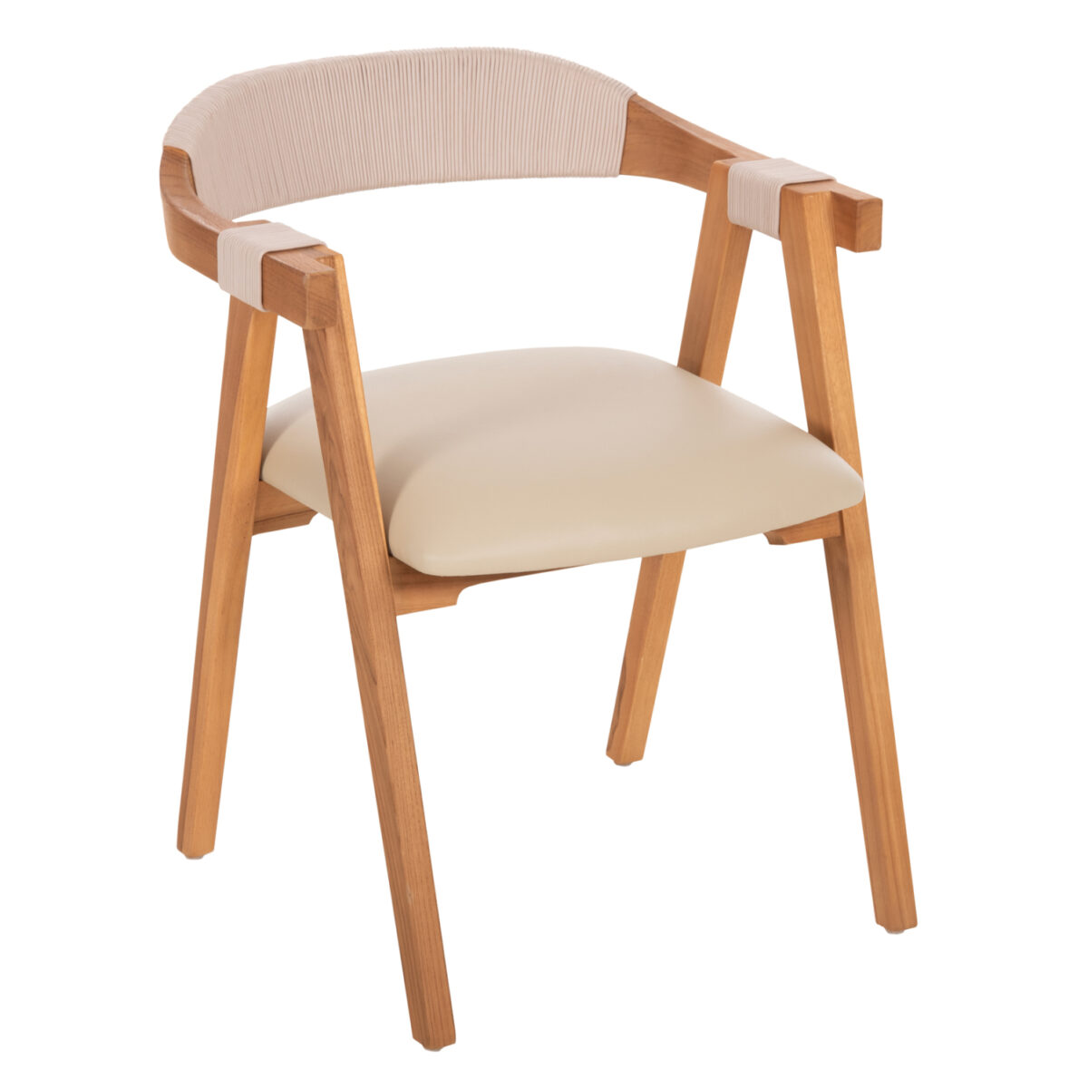 ΠΟΛΥΘΡΟΝΑ RIMINI LH10.9867.07 ΞΥΛΟ TEAK ΦΥΣΙΚΟ-ΜΠΕΖ ΣΧΟΙΝΙ & PU ΚΑΘΙΣΜΑ 60x61x75,5Υεκ. - Image 1