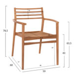 ΠΟΛΥΘΡΟΝΑ MOOSEN LH10.9936 ΜΑΣΙΦ ΞΥΛΟ TEAK ΣΕ ΦΥΣΙΚΟ 59x60x78,5Υ - Image 2