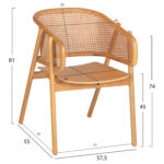 ΠΟΛΥΘΡΟΝΑ KENLEE LH10.9872 ΦΡΑΞΙΝΟΣ ΚΑΙ ΦΥΣΙΚΟ RATTAN RATTAN ΣΕ ΦΥΣΙΚΟ 57,5x55x81Yεκ. - Image 2