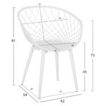 ΠΟΛΥΘΡΟΝΑ ΠΟΛΥΠΡΟΠΥΛΕΝΙΟΥ ARIADNE LH10.8001.31 ΛΕΥΚΗ ΜΕ ΛΕΥΚΑ ΜΕΤΑΛ.ΠΟΔΙΑ 62x54x81Υεκ. - Image 2