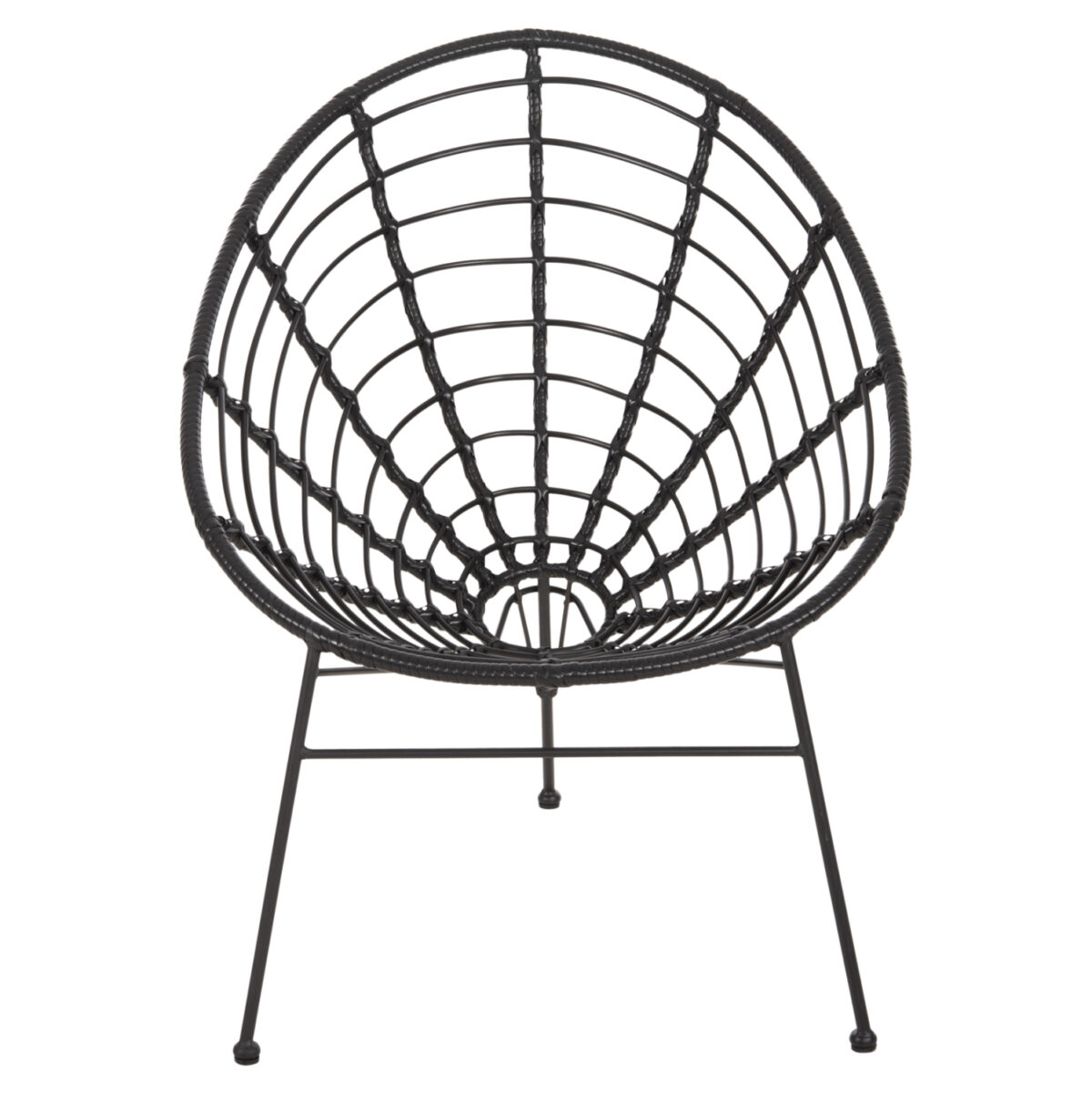 ΠΟΛΥΘΡΟΝΑ ΤΥΠΟΥ ΦΩΛΙΑ ΜΕΤΑΛΛΙΚΗ ALLEGRA LH10.5458.12 ΜΕ WICKER-ΜΑΥΡΟ 73x78x88Υεκ. - Image 3