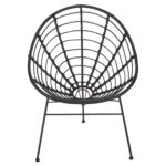 ΠΟΛΥΘΡΟΝΑ ΤΥΠΟΥ ΦΩΛΙΑ ΜΕΤΑΛΛΙΚΗ ALLEGRA LH10.5458.12 ΜΕ WICKER-ΜΑΥΡΟ 73x78x88Υεκ. - Image 3
