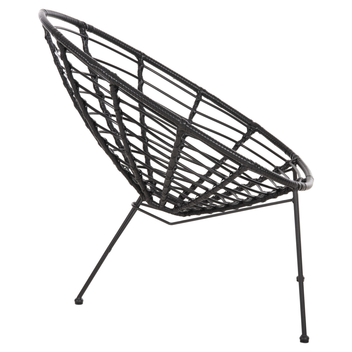 ΠΟΛΥΘΡΟΝΑ ΤΥΠΟΥ ΦΩΛΙΑ ΜΕΤΑΛΛΙΚΗ ALLEGRA LH10.5458.12 ΜΕ WICKER-ΜΑΥΡΟ 73x78x88Υεκ. - Image 4