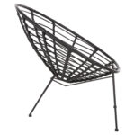 ΠΟΛΥΘΡΟΝΑ ΤΥΠΟΥ ΦΩΛΙΑ ΜΕΤΑΛΛΙΚΗ ALLEGRA LH10.5458.12 ΜΕ WICKER-ΜΑΥΡΟ 73x78x88Υεκ. - Image 4